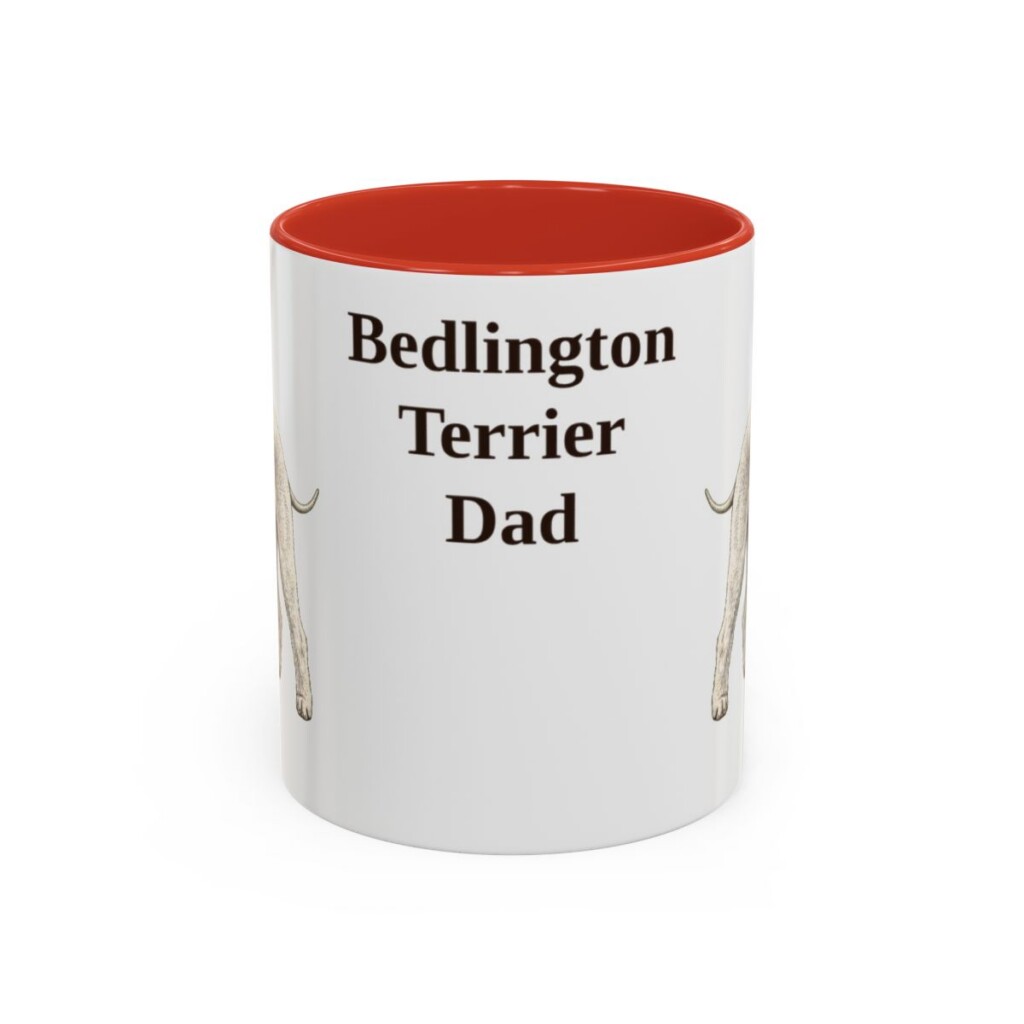 11oz Bedlington Terrier Dog Dad Mug, Vintage Sketch Coffee Mug, Dog Dad Gift