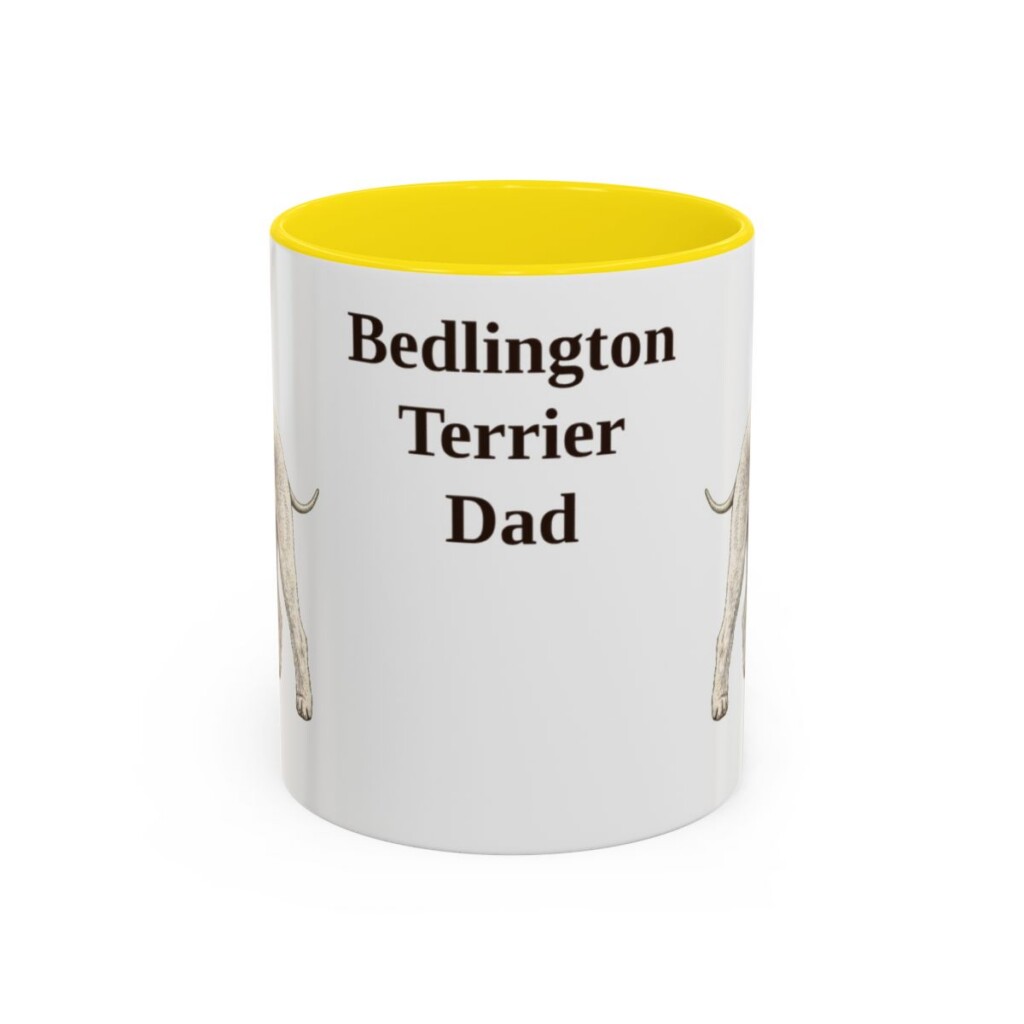 11oz Bedlington Terrier Dog Dad Mug, Vintage Sketch Coffee Mug, Dog Dad Gift