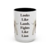 15oz Funny Bedlington Terrier Mug, Looks Like Lamb, Fights Like Lion, Vintage Dog Coffee Mug, Dog Lover Gift