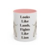 bedlington-terrier-mug-humor-pink-1 11oz Funny Bedlington Terrier Mug, Looks Like Lamb, Fights Like Lion, Vintage Dog Coffee Mug, Dog Lover Gift