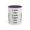 bedlington-terrier-mug-humor-purple-1 11oz Funny Bedlington Terrier Mug, Looks Like Lamb, Fights Like Lion, Vintage Dog Coffee Mug, Dog Lover Gift