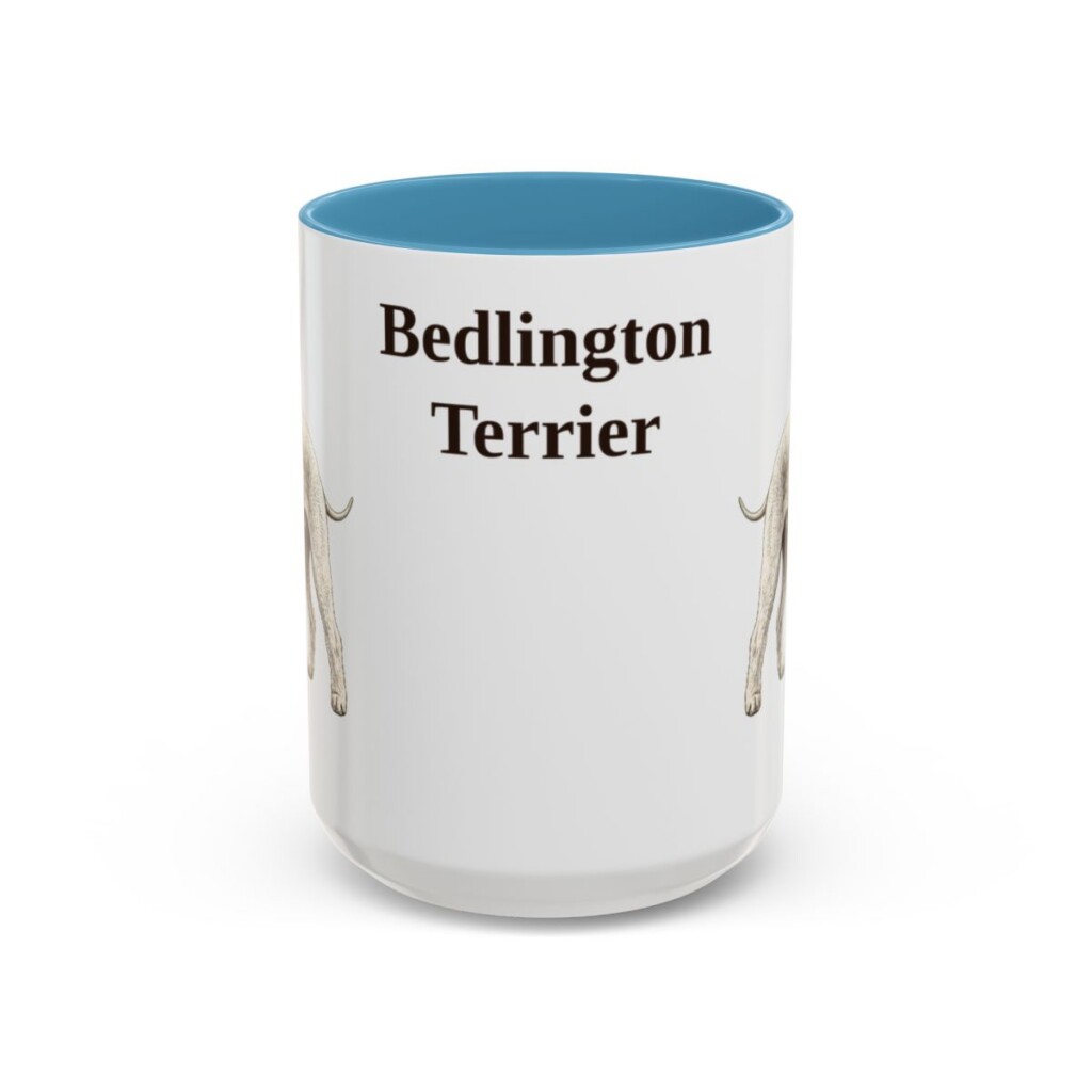 15oz Bedlington Terrier Mug, Vintage Dog Portrait Coffee Mug, Dog Lover Gift