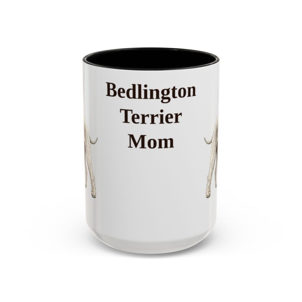 15oz Bedlington Terrier Dog Mom Mug, Vintage Sketch Coffee Mug, Dog Mom Gift