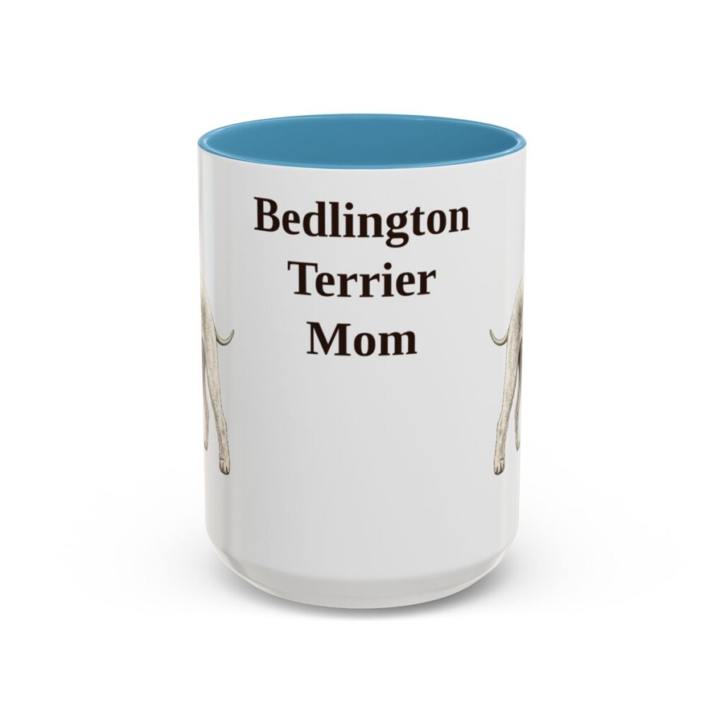 15oz Bedlington Terrier Dog Mom Mug, Vintage Sketch Coffee Mug, Dog Mom Gift