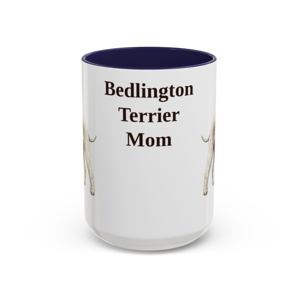 15oz Bedlington Terrier Dog Mom Mug, Vintage Sketch Coffee Mug, Dog Mom Gift