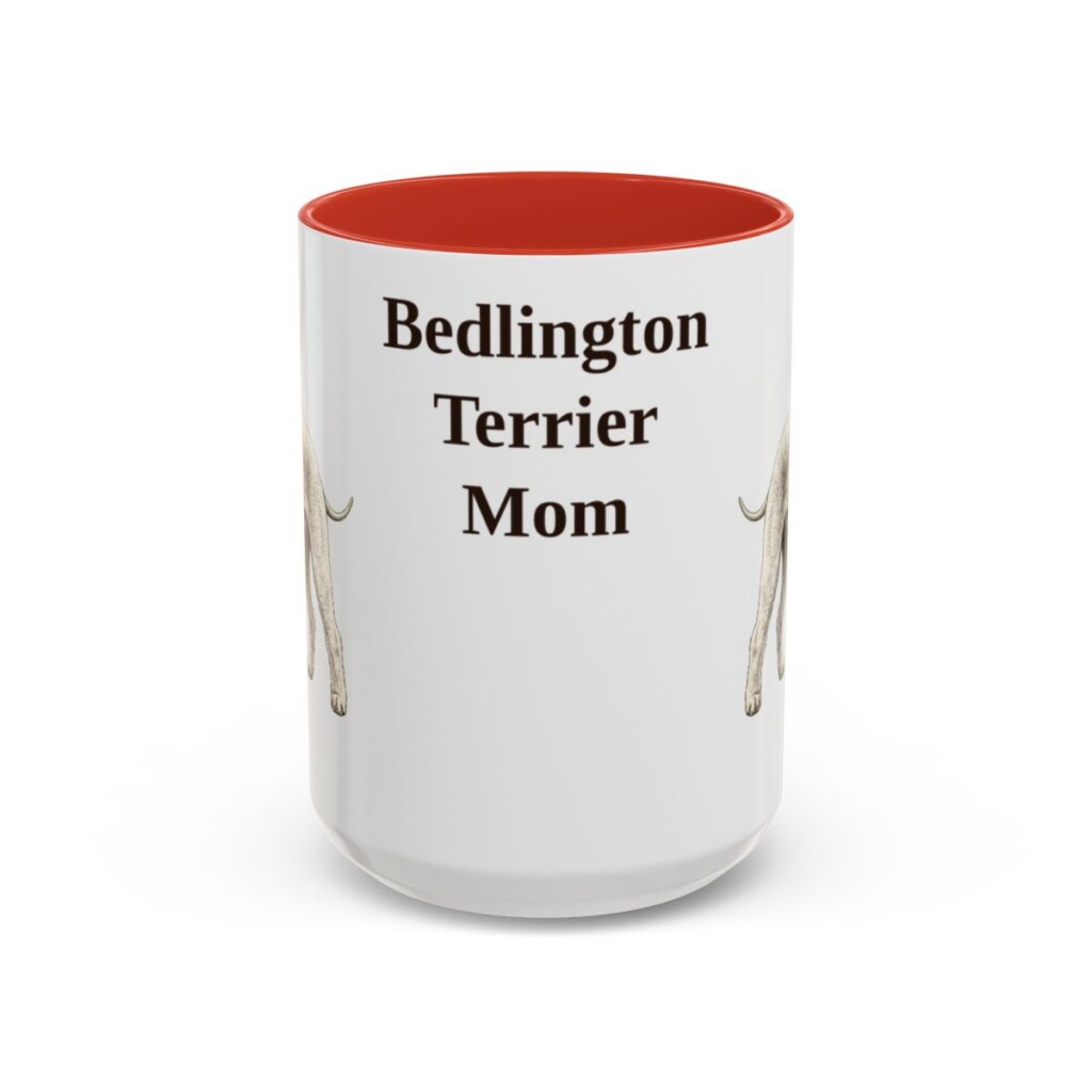 15oz Bedlington Terrier Dog Mom Mug, Vintage Sketch Coffee Mug, Dog Mom Gift