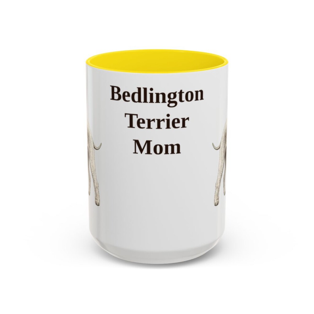 15oz Bedlington Terrier Dog Mom Mug, Vintage Sketch Coffee Mug, Dog Mom Gift