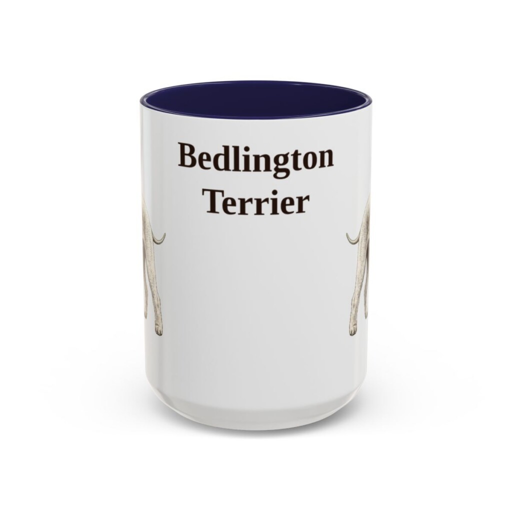 15oz Bedlington Terrier Mug, Vintage Dog Portrait Coffee Mug, Dog Lover Gift