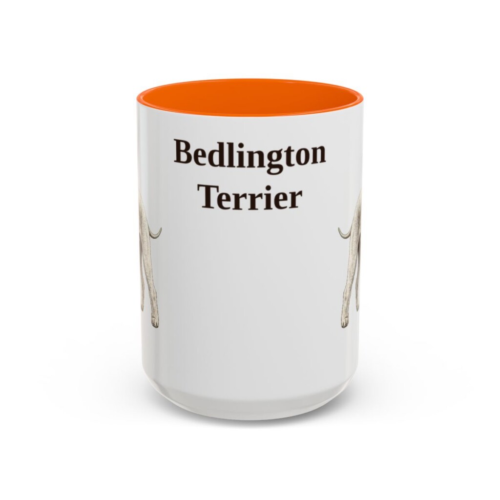 15oz Bedlington Terrier Mug, Vintage Dog Portrait Coffee Mug, Dog Lover Gift