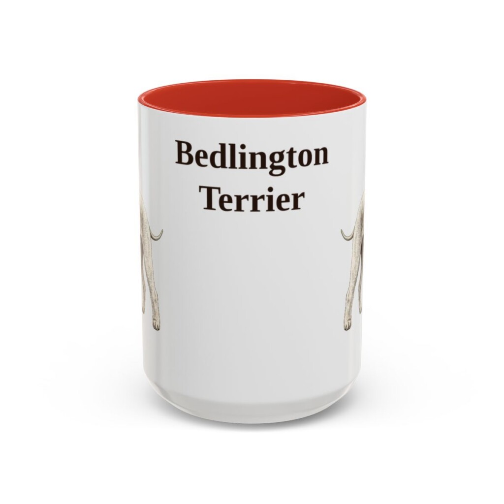 15oz Bedlington Terrier Mug, Vintage Dog Portrait Coffee Mug, Dog Lover Gift
