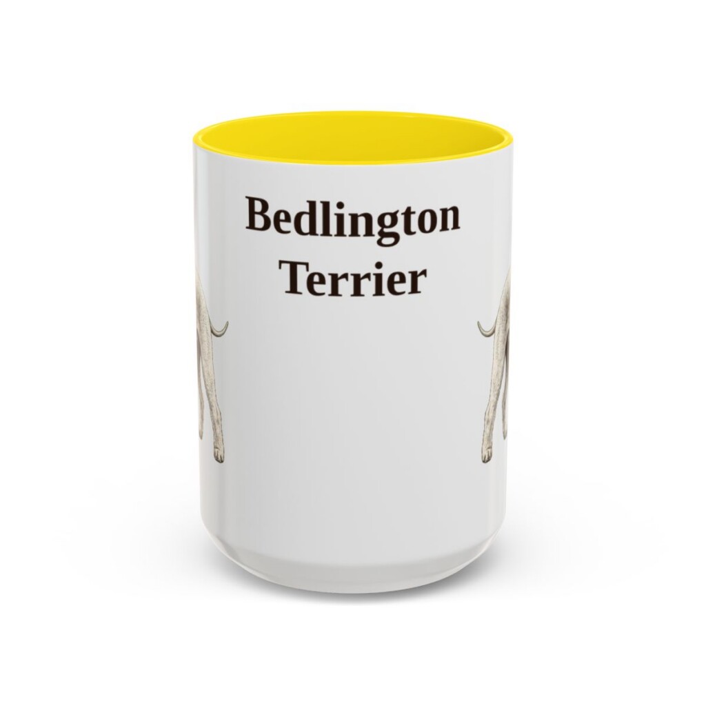 15oz Bedlington Terrier Mug, Vintage Dog Portrait Coffee Mug, Dog Lover Gift