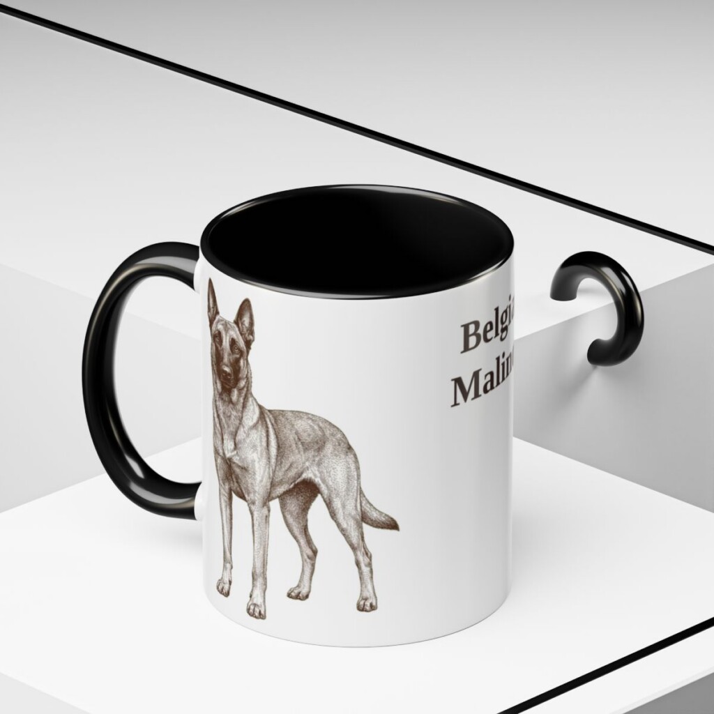11oz Belgian Malinois Mug, Vintage Dog Portrait Coffee Mug, Dog Lover Gift