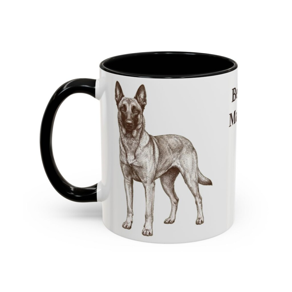 11oz Belgian Malinois Mug, Vintage Dog Portrait Coffee Mug, Dog Lover Gift