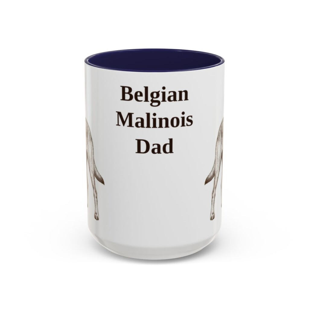 15oz Belgian Malinois Dog Dad Mug, Vintage Sketch Coffee Mug, Dog Dad Gift