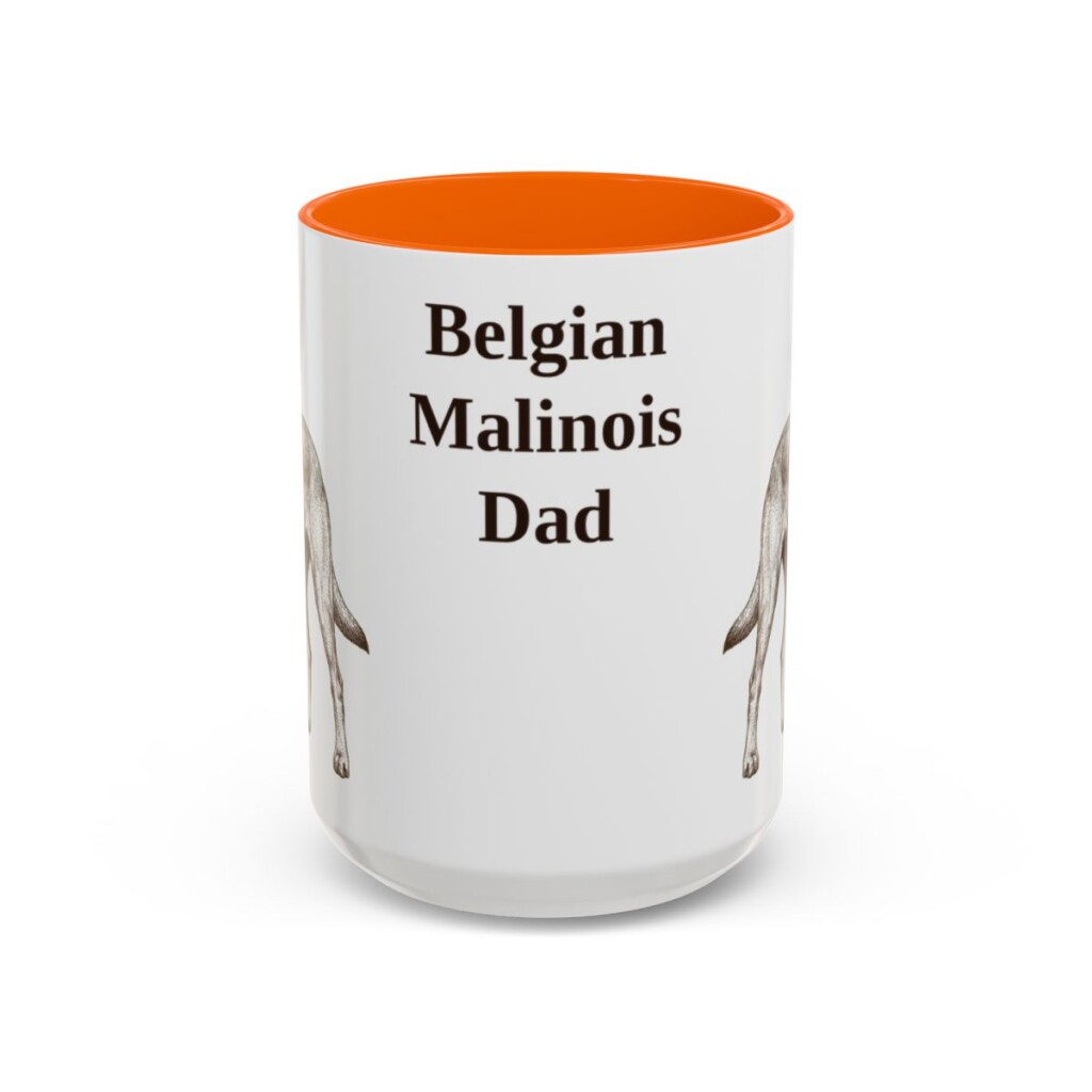 15oz Belgian Malinois Dog Dad Mug, Vintage Sketch Coffee Mug, Dog Dad Gift