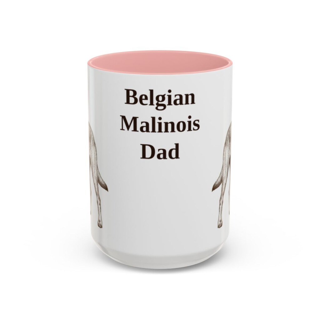 15oz Belgian Malinois Dog Dad Mug, Vintage Sketch Coffee Mug, Dog Dad Gift