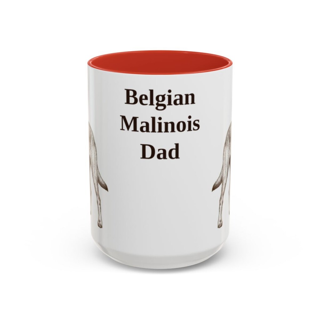 15oz Belgian Malinois Dog Dad Mug, Vintage Sketch Coffee Mug, Dog Dad Gift