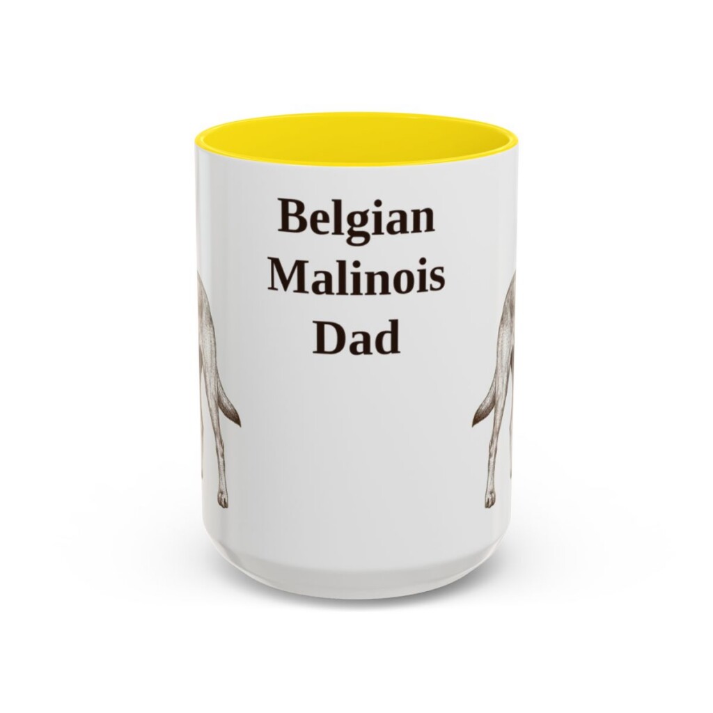 15oz Belgian Malinois Dog Dad Mug, Vintage Sketch Coffee Mug, Dog Dad Gift