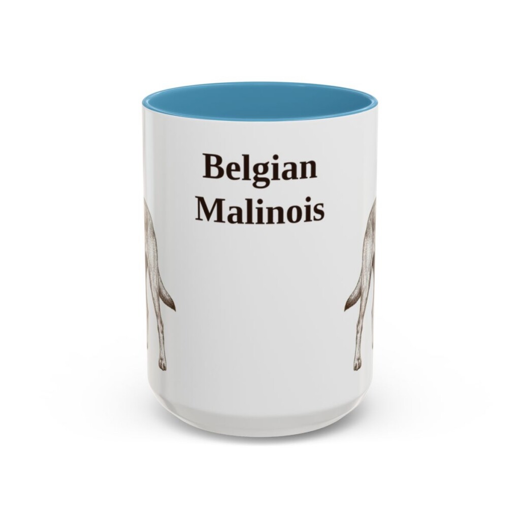 15oz Belgian Malinois Mug, Vintage Dog Portrait Coffee Mug, Dog Lover Gift