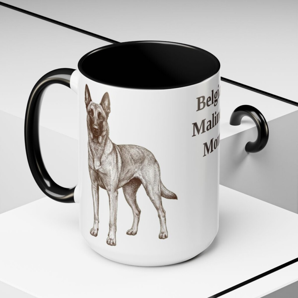 belgian-malinois-mug-mom-black-context-2-3 15oz Belgian Malinois Dog Mom Mug, Vintage Sketch Coffee Mug, Dog Mom Gift