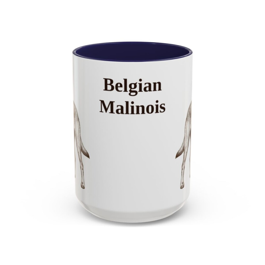 15oz Belgian Malinois Mug, Vintage Dog Portrait Coffee Mug, Dog Lover Gift