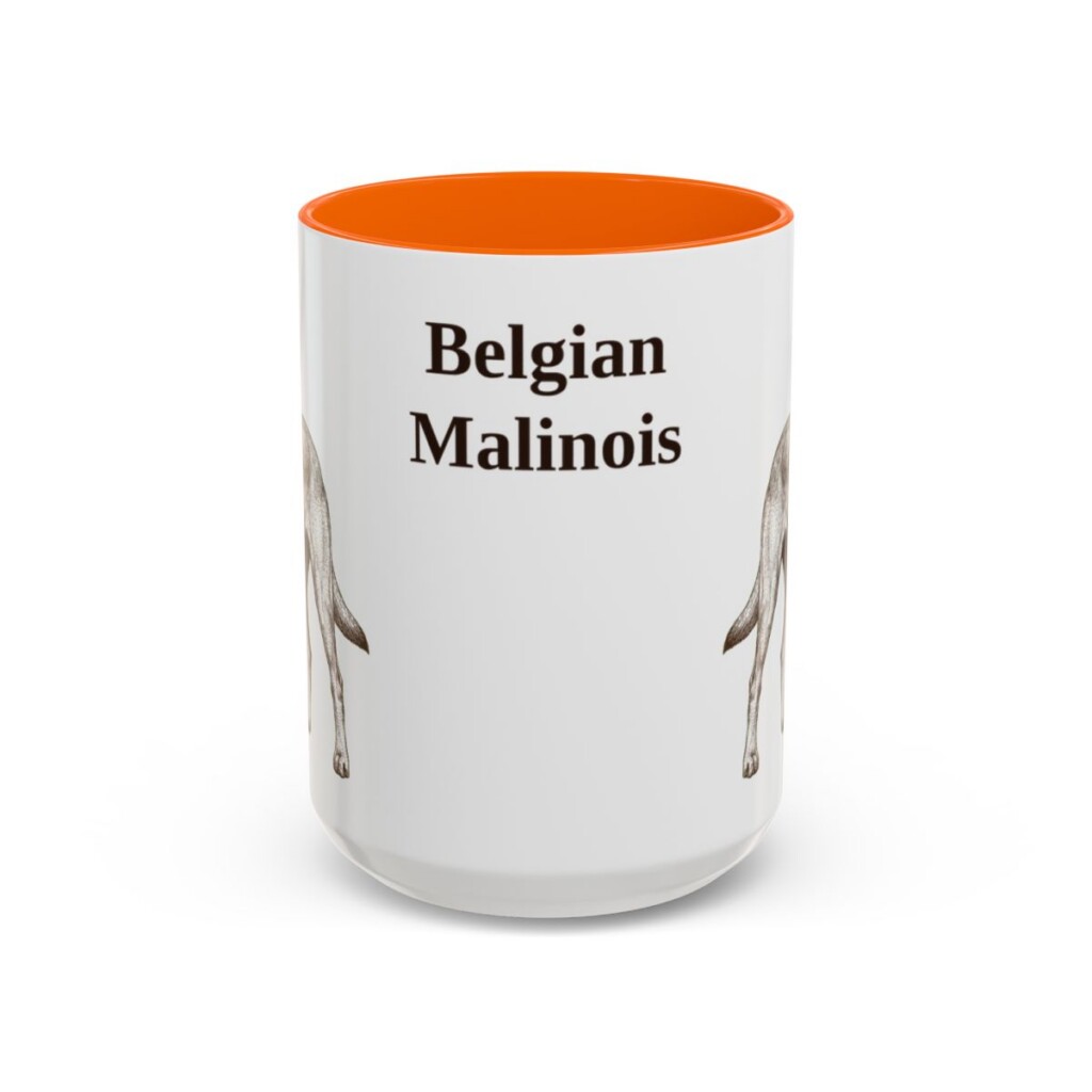 15oz Belgian Malinois Mug, Vintage Dog Portrait Coffee Mug, Dog Lover Gift