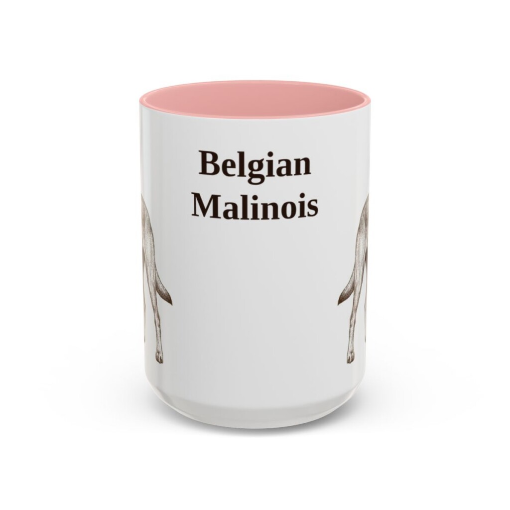15oz Belgian Malinois Mug, Vintage Dog Portrait Coffee Mug, Dog Lover Gift