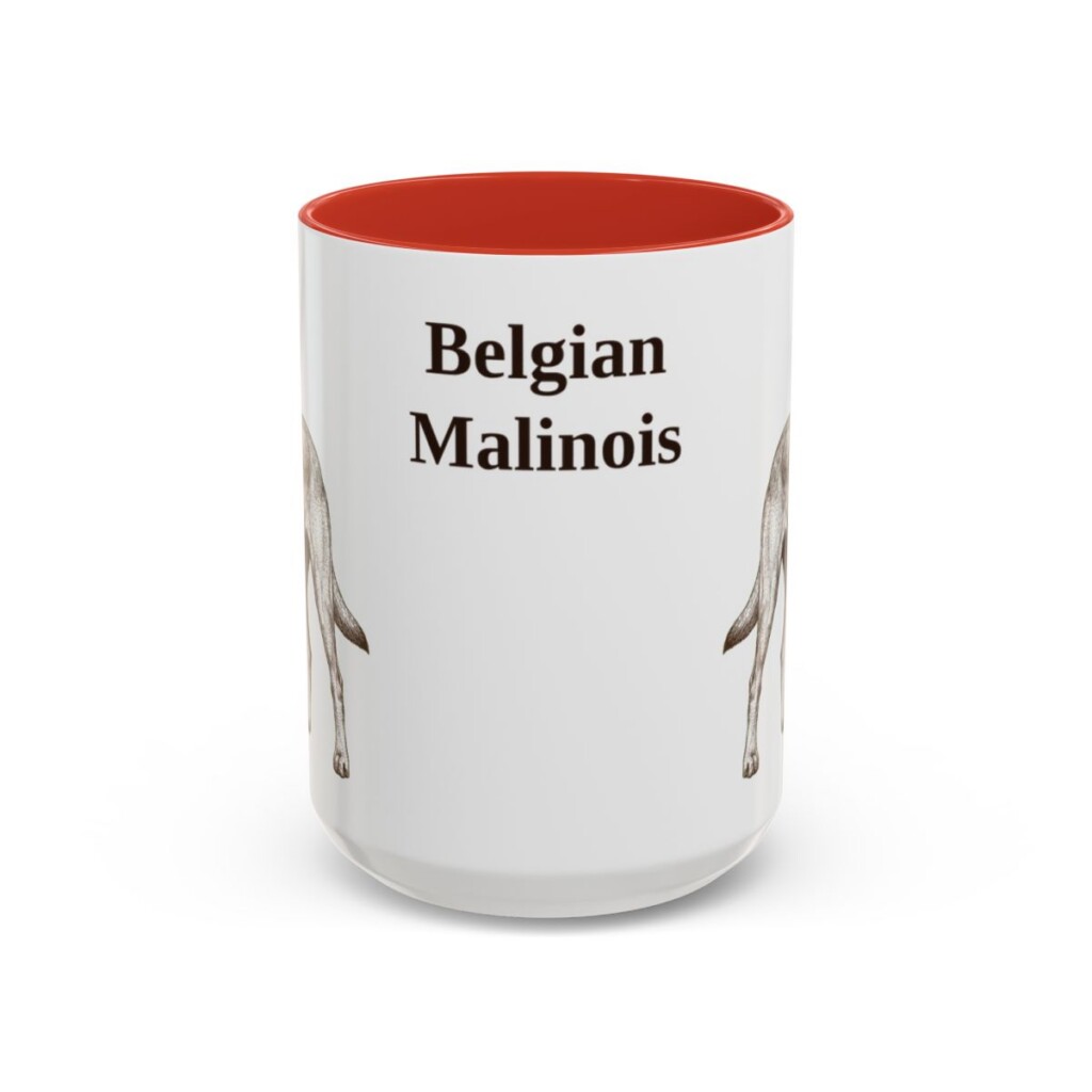 15oz Belgian Malinois Mug, Vintage Dog Portrait Coffee Mug, Dog Lover Gift