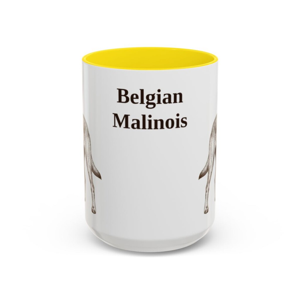 15oz Belgian Malinois Mug, Vintage Dog Portrait Coffee Mug, Dog Lover Gift
