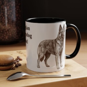 11oz Belgian Sheepdog Dog Dad Mug, Vintage Sketch Coffee Mug, Dog Dad Gift