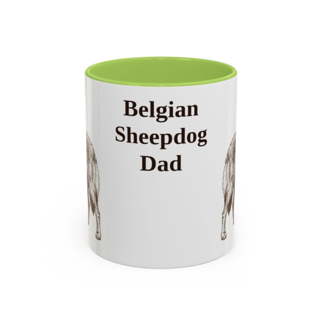 11oz Belgian Sheepdog Dog Dad Mug, Vintage Sketch Coffee Mug, Dog Dad Gift