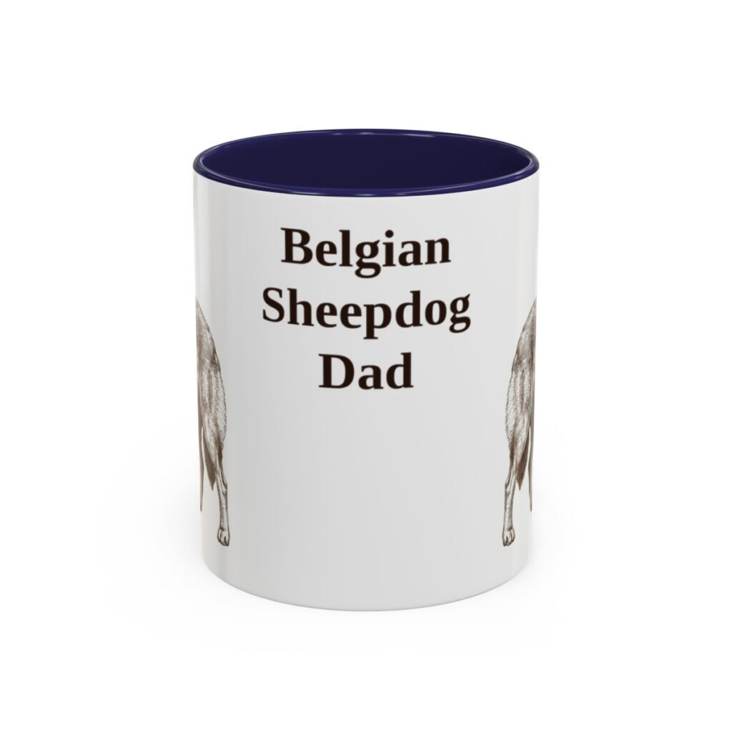 11oz Belgian Sheepdog Dog Dad Mug, Vintage Sketch Coffee Mug, Dog Dad Gift