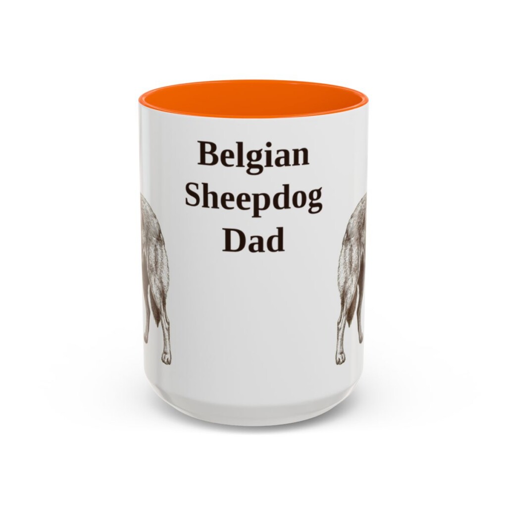 belgian-sheepdog-mug-dad-orange-3 15oz Belgian Sheepdog Dog Dad Mug, Vintage Sketch Coffee Mug, Dog Dad Gift