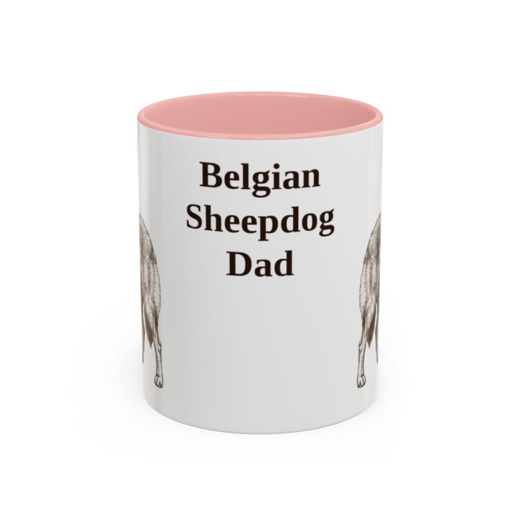 11oz Belgian Sheepdog Dog Dad Mug, Vintage Sketch Coffee Mug, Dog Dad Gift