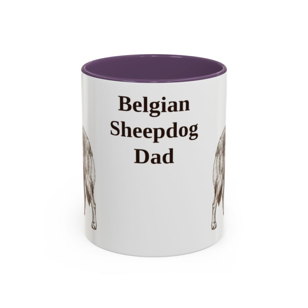 11oz Belgian Sheepdog Dog Dad Mug, Vintage Sketch Coffee Mug, Dog Dad Gift
