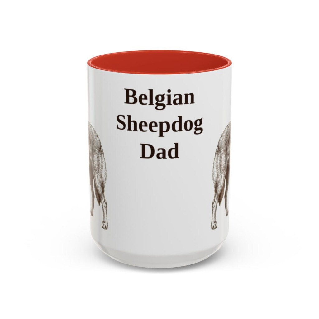 belgian-sheepdog-mug-dad-red-3 15oz Belgian Sheepdog Dog Dad Mug, Vintage Sketch Coffee Mug, Dog Dad Gift