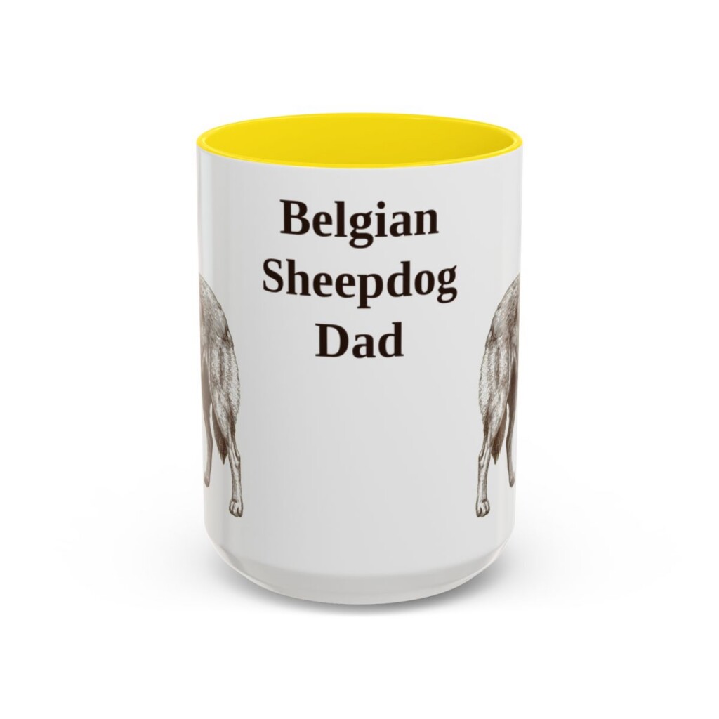 belgian-sheepdog-mug-dad-yellow-3 15oz Belgian Sheepdog Dog Dad Mug, Vintage Sketch Coffee Mug, Dog Dad Gift