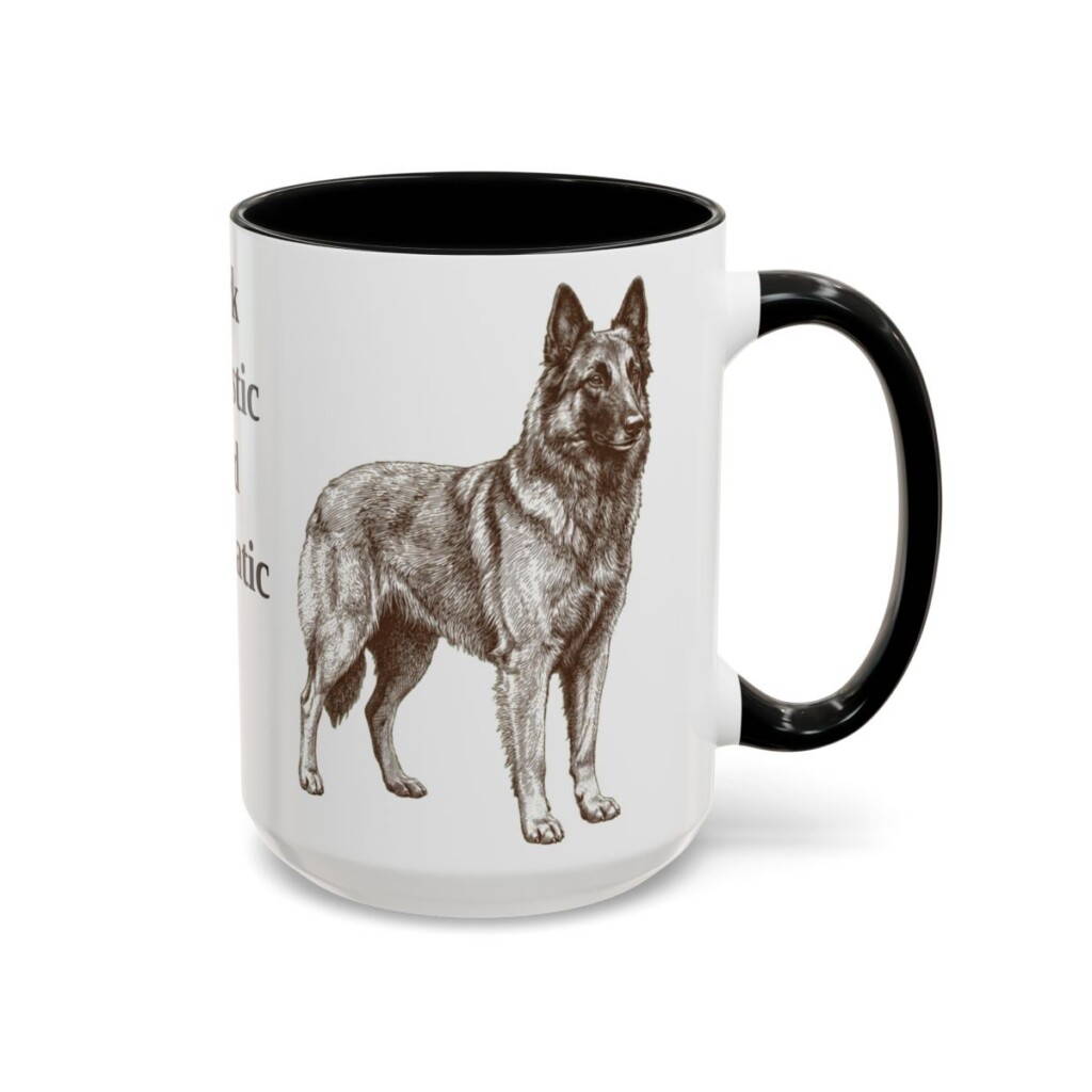 15oz Funny Belgian Sheepdog Mug, Dark Majestic And Dramatic, Vintage Dog Coffee Mug, Dog Lover Gift