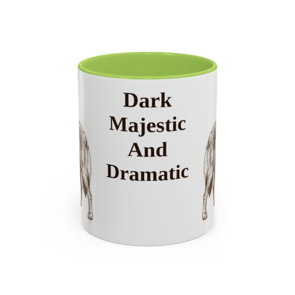 belgian-sheepdog-mug-humor-light-green-1 11oz Funny Belgian Sheepdog Mug, Dark Majestic And Dramatic, Vintage Dog Coffee Mug, Dog Lover Gift