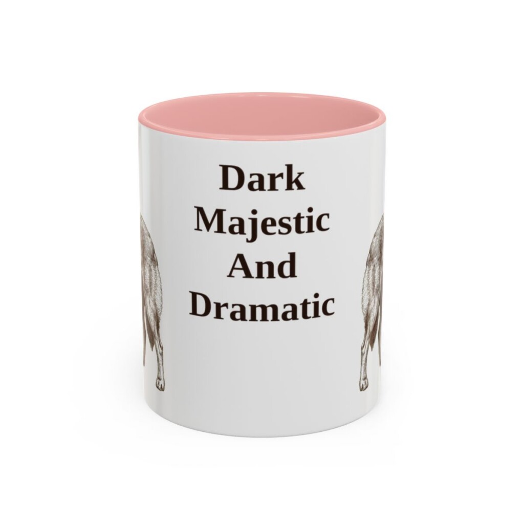 belgian-sheepdog-mug-humor-pink-1 11oz Funny Belgian Sheepdog Mug, Dark Majestic And Dramatic, Vintage Dog Coffee Mug, Dog Lover Gift