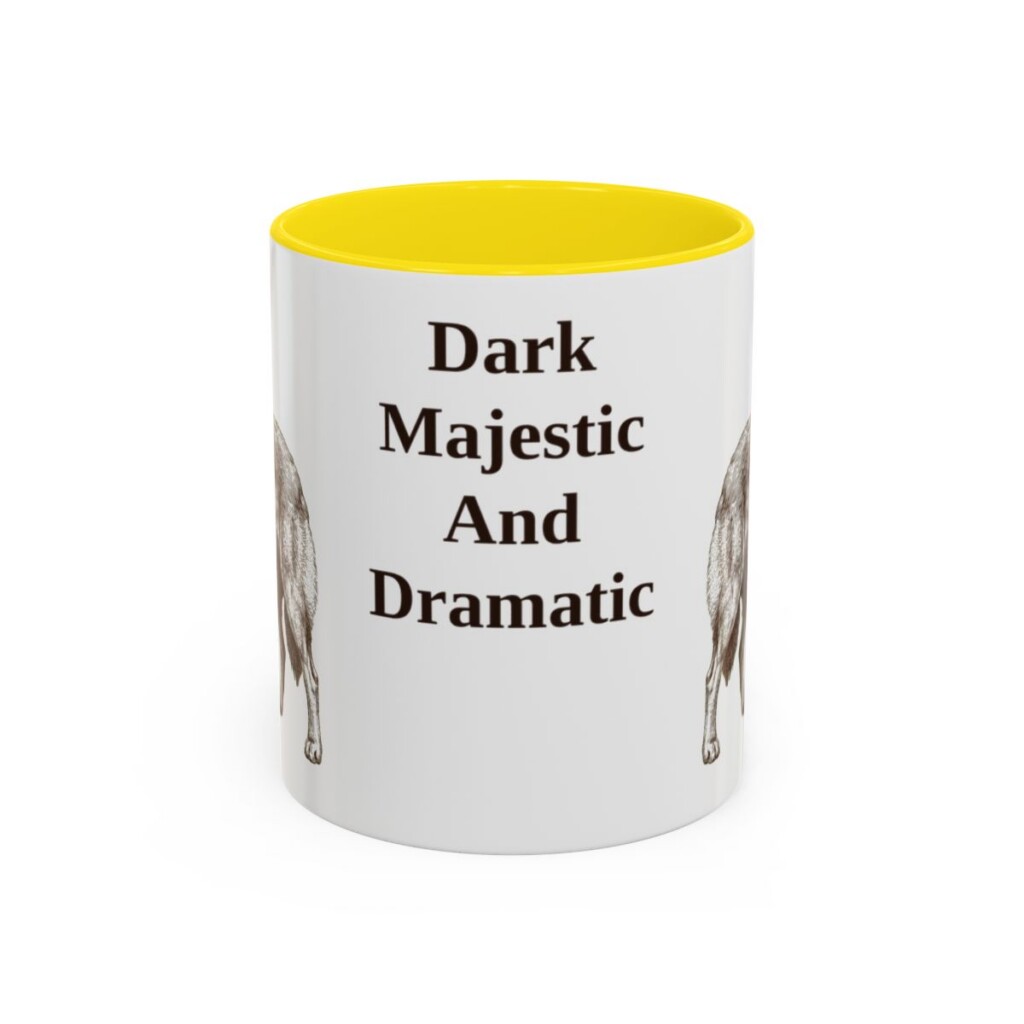 belgian-sheepdog-mug-humor-yellow-1 11oz Funny Belgian Sheepdog Mug, Dark Majestic And Dramatic, Vintage Dog Coffee Mug, Dog Lover Gift