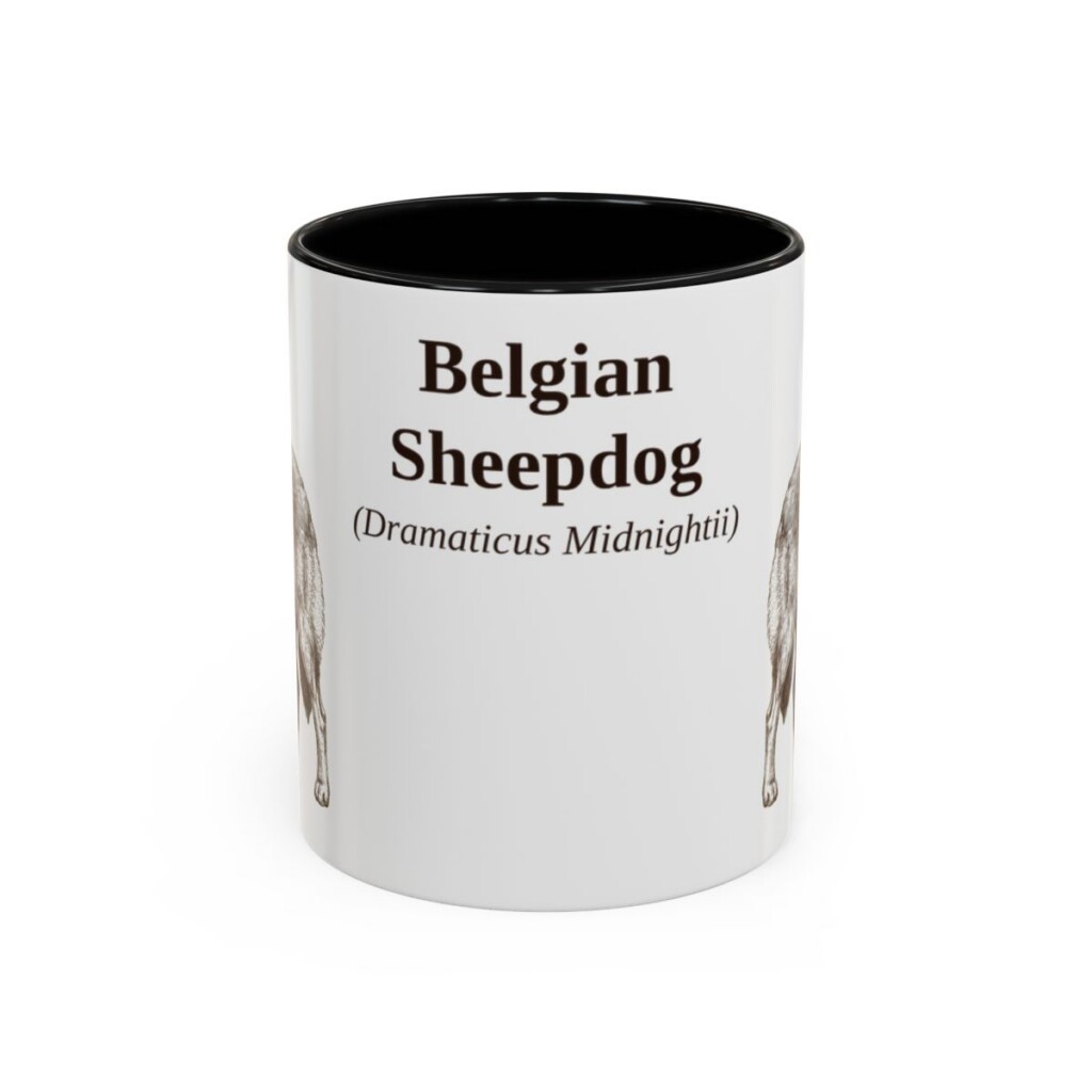 11oz Belgian Sheepdog Latin Mug, Belgian Sheepdog, Vintage Dog Coffee Mug, Dog Lover Gift