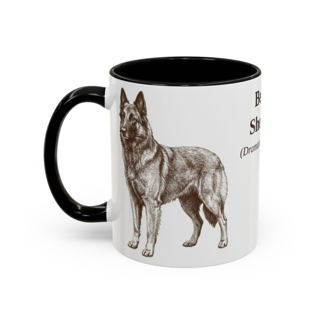 11oz Belgian Sheepdog Latin Mug, Belgian Sheepdog, Vintage Dog Coffee Mug, Dog Lover Gift