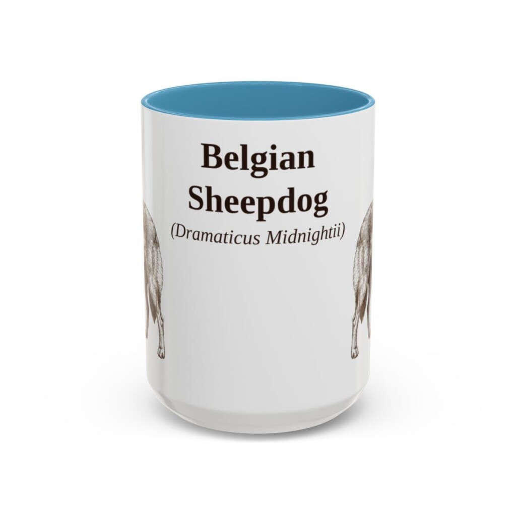 15oz Belgian Sheepdog Latin Mug, Belgian Sheepdog, Vintage Dog Coffee Mug, Dog Lover Gift