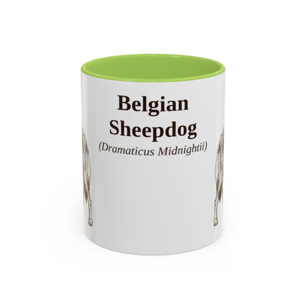 11oz Belgian Sheepdog Latin Mug, Belgian Sheepdog, Vintage Dog Coffee Mug, Dog Lover Gift