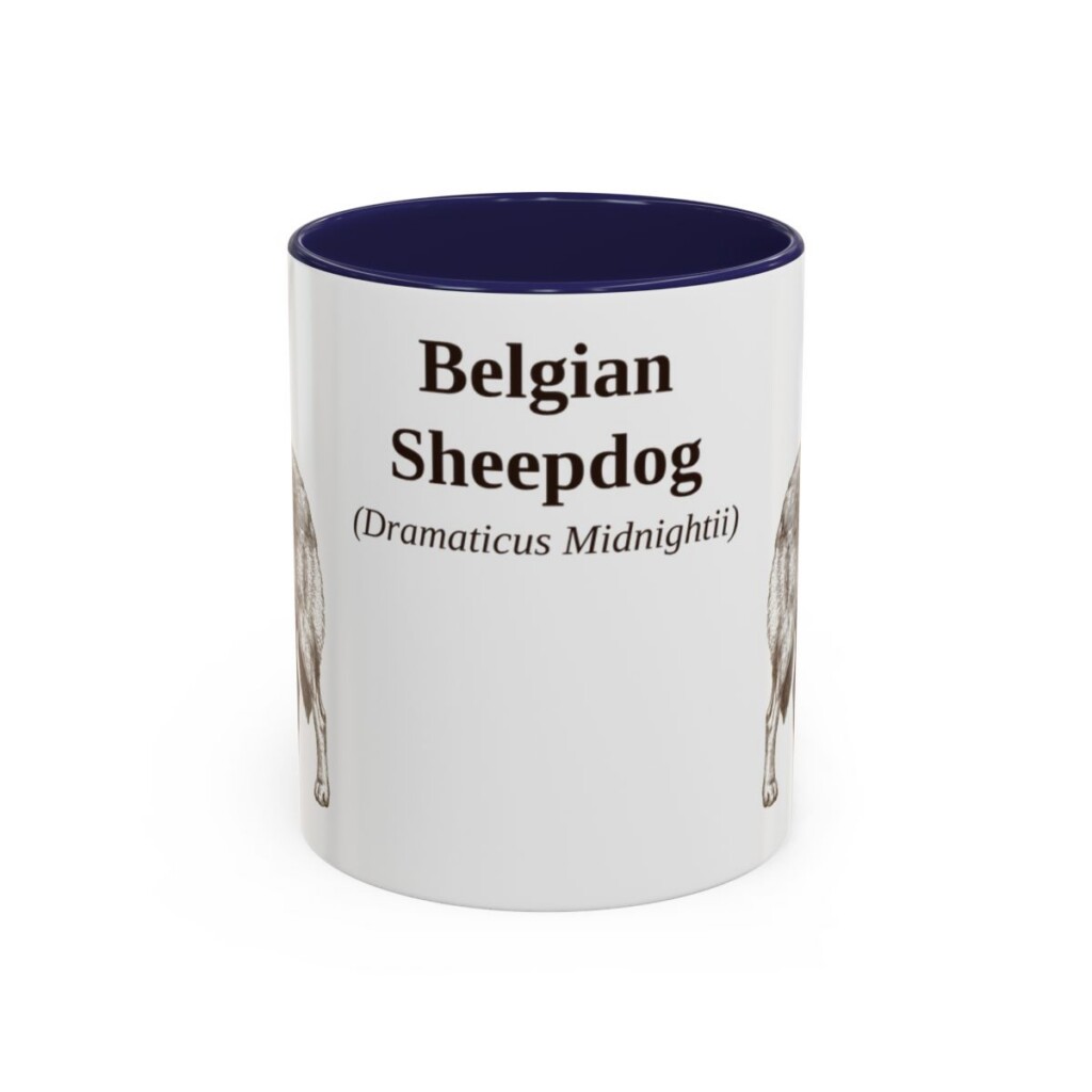 11oz Belgian Sheepdog Latin Mug, Belgian Sheepdog, Vintage Dog Coffee Mug, Dog Lover Gift