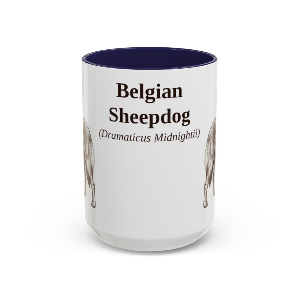 15oz Belgian Sheepdog Latin Mug, Belgian Sheepdog, Vintage Dog Coffee Mug, Dog Lover Gift