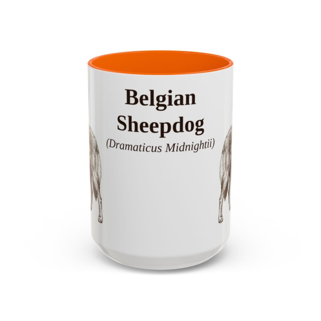 15oz Belgian Sheepdog Latin Mug, Belgian Sheepdog, Vintage Dog Coffee Mug, Dog Lover Gift
