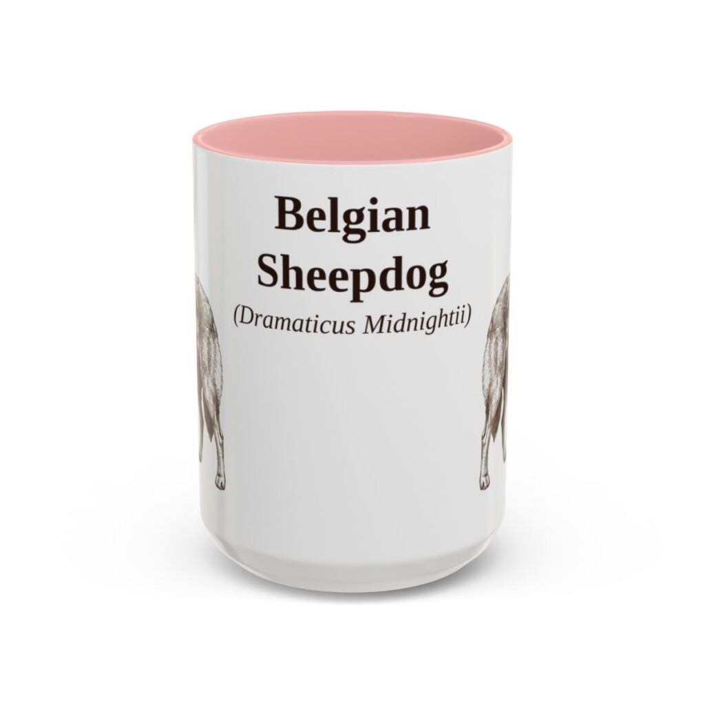 15oz Belgian Sheepdog Latin Mug, Belgian Sheepdog, Vintage Dog Coffee Mug, Dog Lover Gift