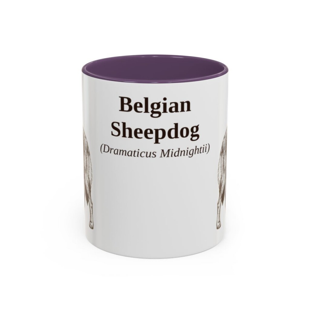 11oz Belgian Sheepdog Latin Mug, Belgian Sheepdog, Vintage Dog Coffee Mug, Dog Lover Gift